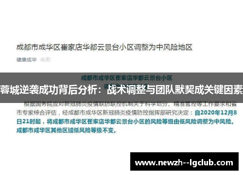 蓉城逆袭成功背后分析：战术调整与团队默契成关键因素